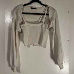 Nasty Gal crop top and shrug